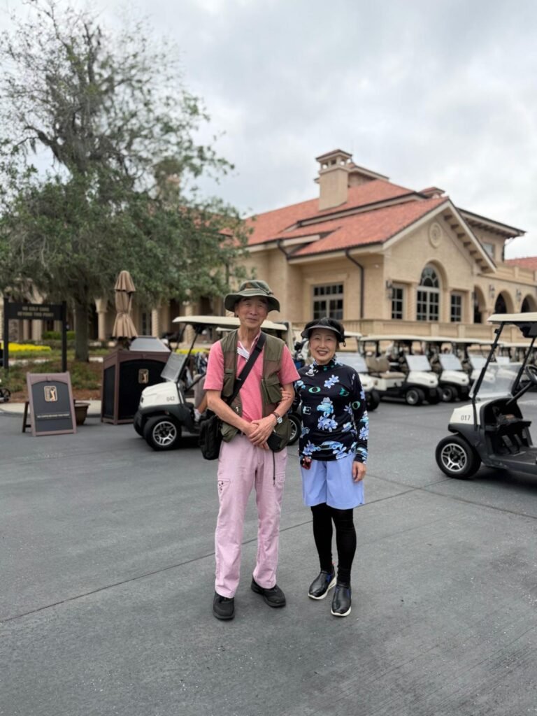 Seizo and Yoshiko at Augusta National during the 2026 Masters Tournament